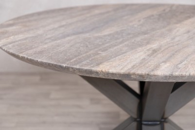 Travertine Top Round Dining Table Range - 130cm